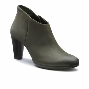 Ecco Womens Green Nubuck Suede Side Zip Ankle Boots Size 6/6.5 Forest Fairy